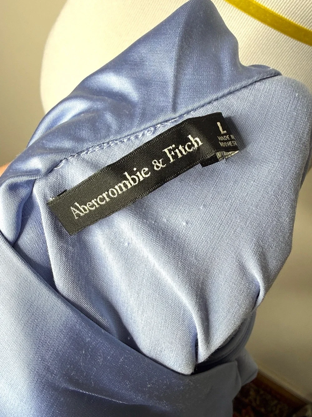 Abercrombie Pale Blue Satin Cowl Back Maxi Dress